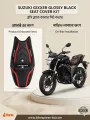 Gixxer monotone black colour premium modified seat cover.