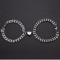 2pcs Couple Bracelet With Magnetic Heart Men's and Women's Love Bracelets Stainless Steel Charm Jewelry Gifts. 
