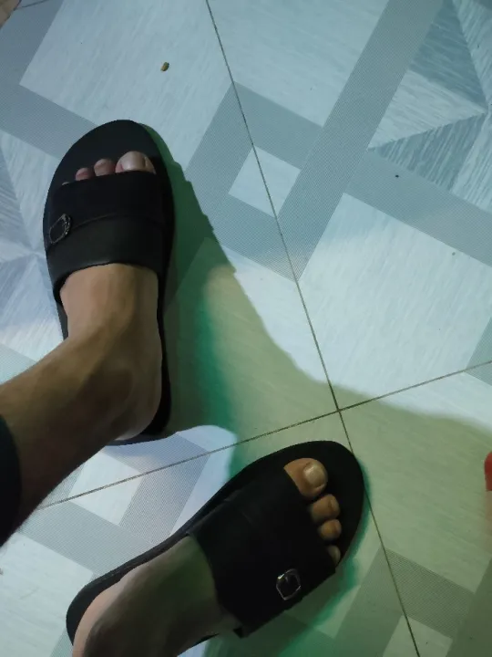 Stylish%20Leather%20Slides%20Sandal%20For%20Men%20-%20Slippers%20-%20Image%203