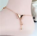 1 Pcs Summer Butterfly Beads Anklet Foot Chain Ankle Snow Bracelet Charm Crystal Anklet Tassel Beach Vintage Foot Jewelry Gift. 