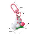 【100%-original】 Cute Mini Tulip Rabbit Keychain Lovely Pink Bunny Doll Key Chain For Women Girl Kids Bag Earphone Box Hangings Keyring Pendant Cherry Super Store. 