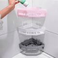 Multi-Function Corner Storage Rack Kitchen Bathroom Bathroom Draining Shelf Washbasin Seamless Triangle Storage Rack.