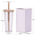 700ml 710ml 24oz double wall reusable plastic bubble tea tumber cup milk tea tumbler cup boba tumbler cup with big straw. 