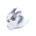 5CM Mini Realistic Cute White Plush Rabbits Fur Lifelike Animal Easter Bunny Simulation Model Birthday Gift Rabbit Toy. 
