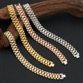 Luxury Designer Jewelry Men Bracelets 15mm Stainless Steel Watch Strap Mens Bracelet Gold Titanium Steel Bracelet Wholesale Gift.