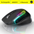 Ergonomic Bluetooth Wireles Gaming Mouse for Laptop Silence USB-C RGB Rechargeable 5 DPI 9 Multi Button for Computer PC Tablet. 