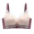 Lace Contrast-Color Latex Bra Women's Wireless Small Chest Push up 8808 Underwear Breast Holding Upper Support Adjustable Suit. 