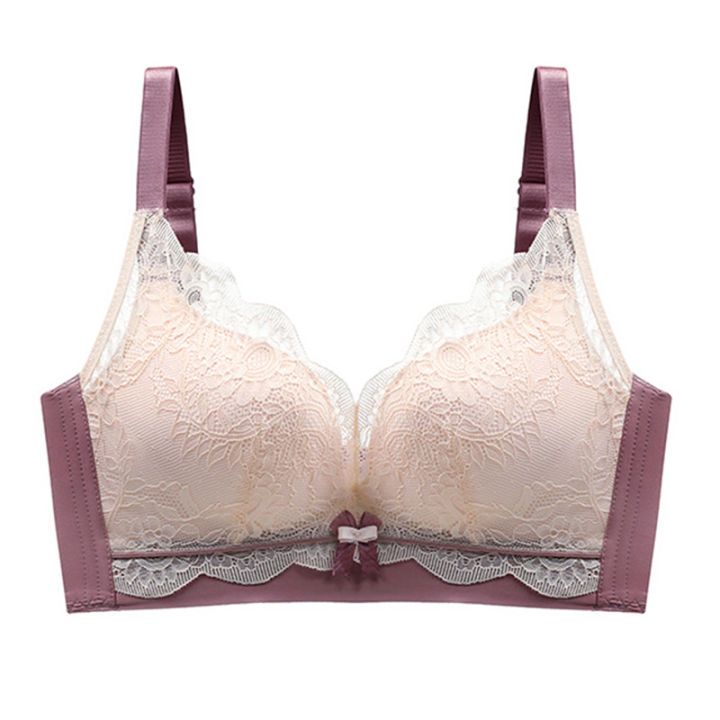 Lace%20Contrast-Color%20Latex%20Bra%20Women's%20Wireless%20Small%20Chest%20Push%20up%208808%20Underwear%20Breast%20Holding%20Upper%20Support%20Adjustable%20Suit%20-%20Image%208