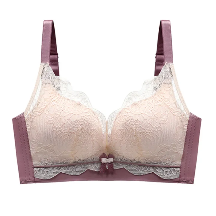 Lace%20Contrast-Color%20Latex%20Bra%20Women's%20Wireless%20Small%20Chest%20Push%20up%208808%20Underwear%20Breast%20Holding%20Upper%20Support%20Adjustable%20Suit%20-%20Image%208
