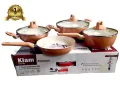 Kiam 7 Piece Ceramic Coating Granite Non Stick Cookware Set (Induction Bottom).