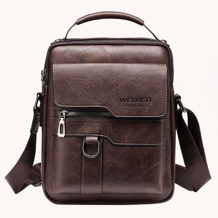 Vintage%20PU%20Crossbody%20Bags%20Mens%20Leather%20Mobile%20Phone%20Pouch%20Multi-pocket%20Men%20Shoulder%20Bag%20Solid%20Waterproof%20for%20Travel%20Business%20-%20Image%202