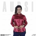 AURSI Ladies Satin Formal Shirt - Maroon Color - China Satin Silk Shirt - Ladies Casual Shirt.