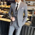 Men Fashion 3 Pieces Suit Spring Autumn Plaid Slim Fit Business Formal Casual Check Suits Office Work Party Prom Wedding Groom.