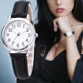 Women Quartz Watch Easy To Read Arabic Numerals Simple Dial PU Leather Strap Lady Candy Color Reloj De Mujer Montre Femme.