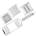 3-in-1 Multi-purpose Vegetable Slicer Stainless Steel Grater Cutter Shredders Fruit Potato Peeler Carrot Grater Kitchen Tools-Light Grey.