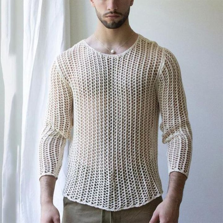 Mens%20Long%20Sleeve%20Hollow%20Out%20Knit%20Shirts%20See%20Through%20Muscle%20Clubwear%20Blouse%20Tops%20Casual%20Shirt%20Knitted%20Slim%20Top%20Clothes%20-%20Image%205