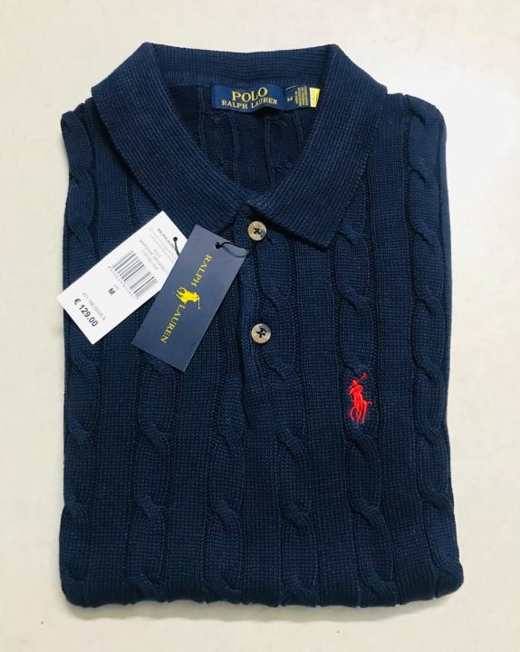 Ralph%20Lauren%20Cable-Knit%20Cotton%20Polo%20Sweater%20%E2%80%93%20Navy%20Blue%20-%20Image%202