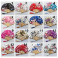 Chinese Style Hand Held Fans Personalized Pattern Silk Bamboo Folding Fans Handheld Wedding Hand Fan Cool Bamboo Flower Fan. 