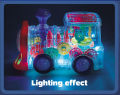 Concept Transparent Gear Train Walking Train Colorful Lights Musical Children's 3D sound And Light Toys.