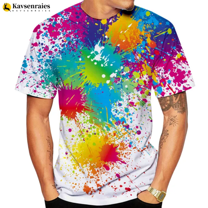 New%20Fashion%20Rainbow%20Paint%20Splatter%20Tie-dye%203D%20Printed%20T-Shirt%20Men%20Women%20Summer%20Casual%20Tshirt%20Streetwear%20Oversized%20Tops%20Tees%20-%20Image%202