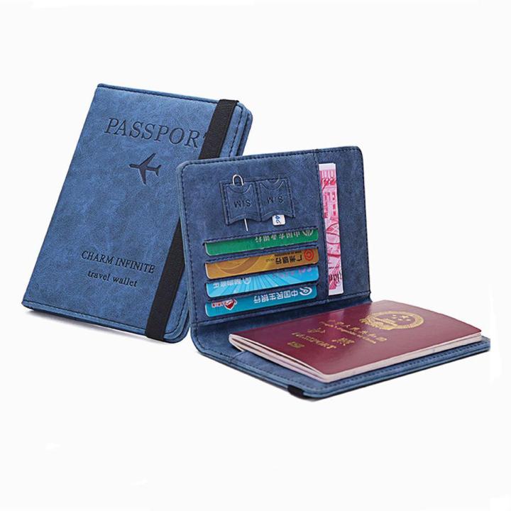 1 Pc Multi-Function Leather Passport Cover Credit Cards Holder Travel Cover Case
