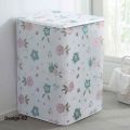 1pc Waterproof Washing Machine Cover, Top Loading Washing Machine Cover, Arranged Roller Laundry Dustproof Protector.
