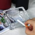 Crystal Heavy Glass Ashtray for Indoor and Outdoor Decorative (Square).