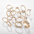 Finger Ring Set Gold Crystal Joint Rings Ring for Women and Girls (Pack of 17).