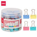 Deli E8556A Effortless 15mm Colorful Binder Clips - 60pcs Box. 