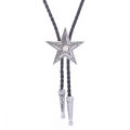 Cross border Indian pentagram Celtic pattern bolo tie leather tie United States western cowboy Poirot tie.