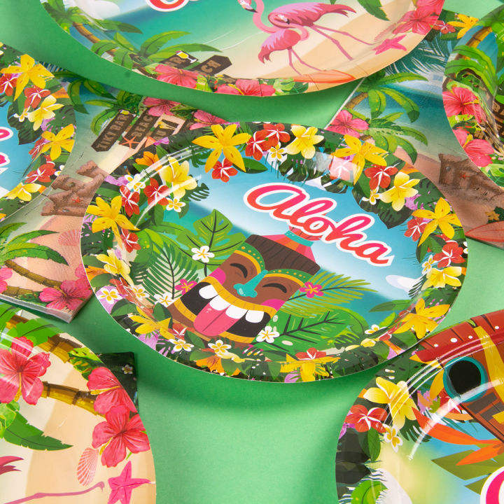 Hawaiian%20Party%20Disposable%20Tableware%20Tropical%20Aloha%20Party%20Decor%20Flowers%20Flamingo%20Paper%20Plate%20Cup%20Napkin%20Wedding%20Birthday%20Decor%20-%20Image%206