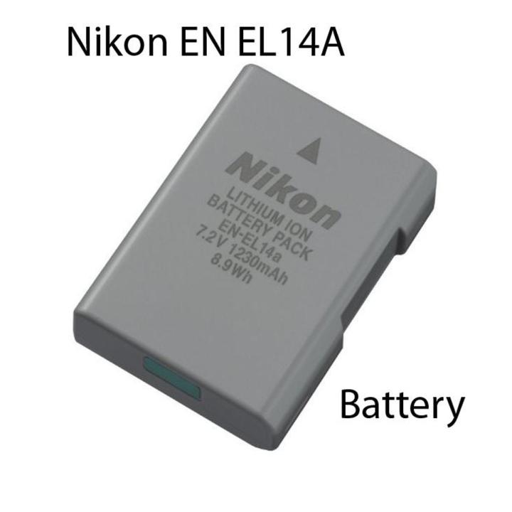 Nikon EN-EL 14A Rechargeable Li-Ion Battery for NIKON Df D3400 D3300 D5600 D5200 D5300 D5500 D3100 DSLR Cameras