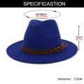 【Straggle Steipos】Autumn Winter Wide Flat Brim Wool Fedora Hats With Belt European Us Fashion Jazz Formal Top Hat Chapeau Black Cap For Men Women. 