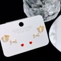 SLBABY: Sweet style, small and cute, delicate earrings, versatile design, sterling silver temperament, pierced earrings.