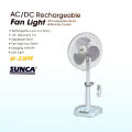 Sunca 16” Adjustable Half-Stand Fan with Light. 
