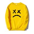 Round Collar Without A Hat Men Sweatshirt Lil Peep Hoodies Happy Smiling Face Print Fleece Pullover Hoodie Men Women Streetwear. 