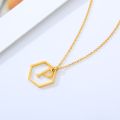 【Alizeker Mall】Hollow A-Z Initial Letter Necklace Women Stainless Steel Color Pendants Choker Necklaces Female.