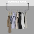 Bedroom Garment Home Rail Detachable Multipurpose Wall Mounted Industrial Pipe Clothes Rack Space Saving Hanging Shelf. 