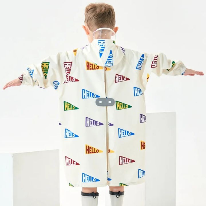 New Children's Raincoat Boys Light Rain Poncho Kindergarten Middle and Large Children Waterproof Clothing with Schoolbag Place
