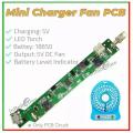 Mini Rechargeable Fan Circuit 4.2V DC with LED Torch. 
