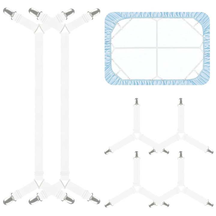 ARELENE Bed Sheet Holder Straps,Adjustable Elastic Bed Sheet Straps,Crisscross Bed Sheet Fasteners Suspenders,Sheet Stays Clip B