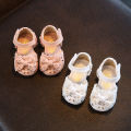 Girls' Half Sandals Spring/Summer 2021 New Korean Edition Bow Princess Baby Children's Soft Sole Fashion Single Shoes. 