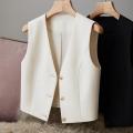 Women Vest Slim Fit Waistcoat Stylish Summer Women's Vest Shorts Set for Office Wear V Neck Waistcoat with High for Professional. 
