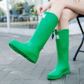 New fashion high rise rain boots women's adult water boots high waterproof non-slip outer wear martin boots snow boots biker boots.
