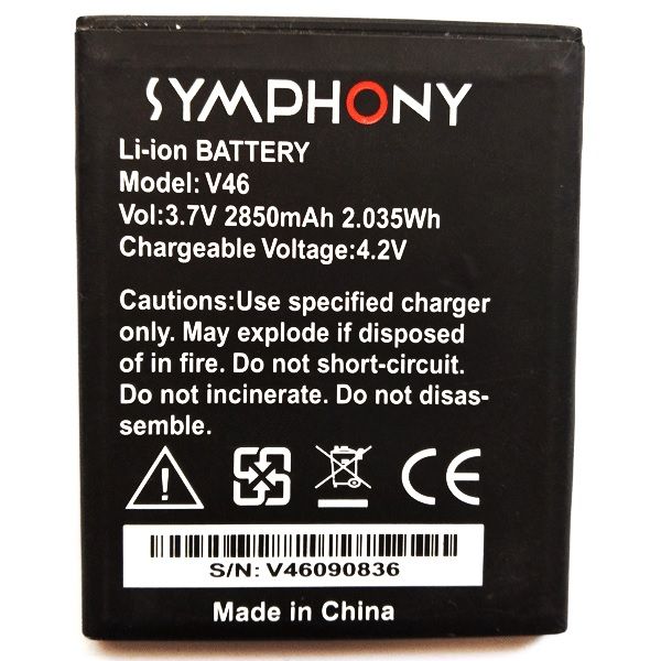 Symphony V46 Mobile Battery 2850 mAh