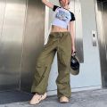 Gaono Women Oversized Baggy Cargo Pants Loose Fit Low Waist Drawstring Wide Leg Trousers Summer Casual Jogger Sweatpants. 