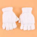 Student Dual-use Boys Girls Warm Winter Coral Velvet Gloves Convertible Flip Top Half Finger Gloves Knitting Mittens Killer Bzzo. 