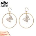 Carat Drop Earrings Sparkling Rhinestone Butterfly Dangle Drop Earrings Fashion Accessories. 