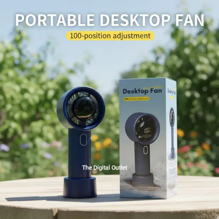 Strong Mini Fans Rechargeable Strong Wind 5 Gears Mini Turbo Fan With LED Display ...