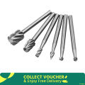 6Pcs 1/8 Inch Shank HSS Wood Working Rotary Bits Set Routing Router Burrs Fits Rotary Tools. 